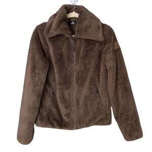 VAUDE Laska Teddy Fleece Full-Zip Jacket Women's Small 38 Brown Plush Outdoor